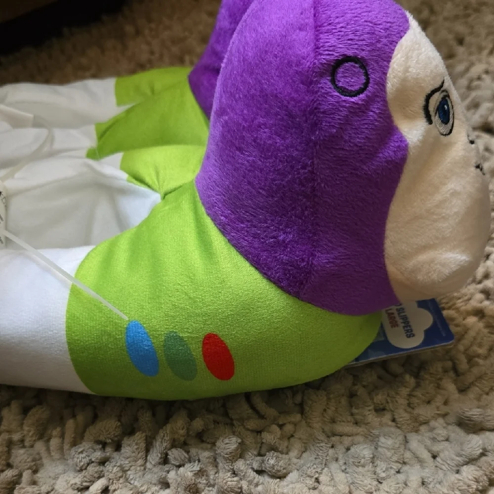 Disney Buzz Lightyear Kids Size‎ L 4-5 Slippers Purple Green